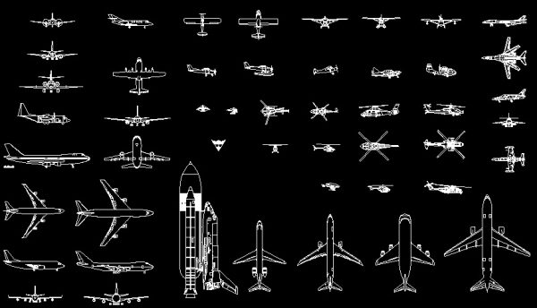 آبجکت اتوکد هواپیما