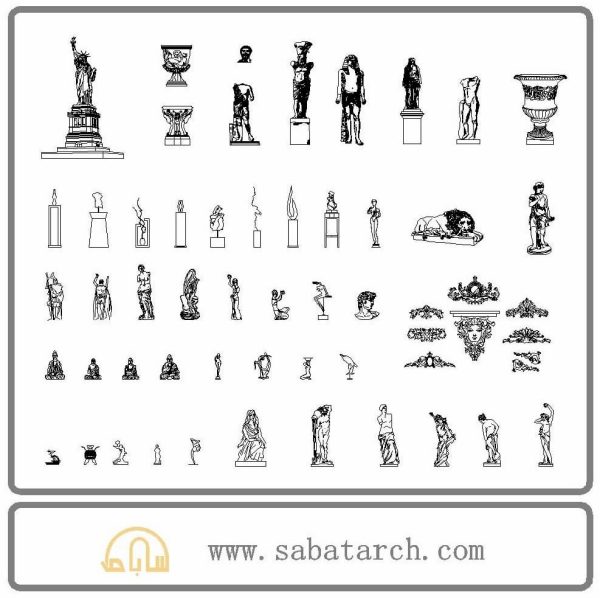 فایل اتوکد آبجکت مجسمه و تندیس